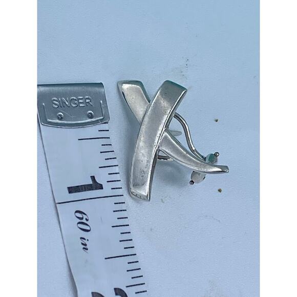 Tiffany & Co. Sterling Silver X Clip Earrings - Picture 7 of 8
